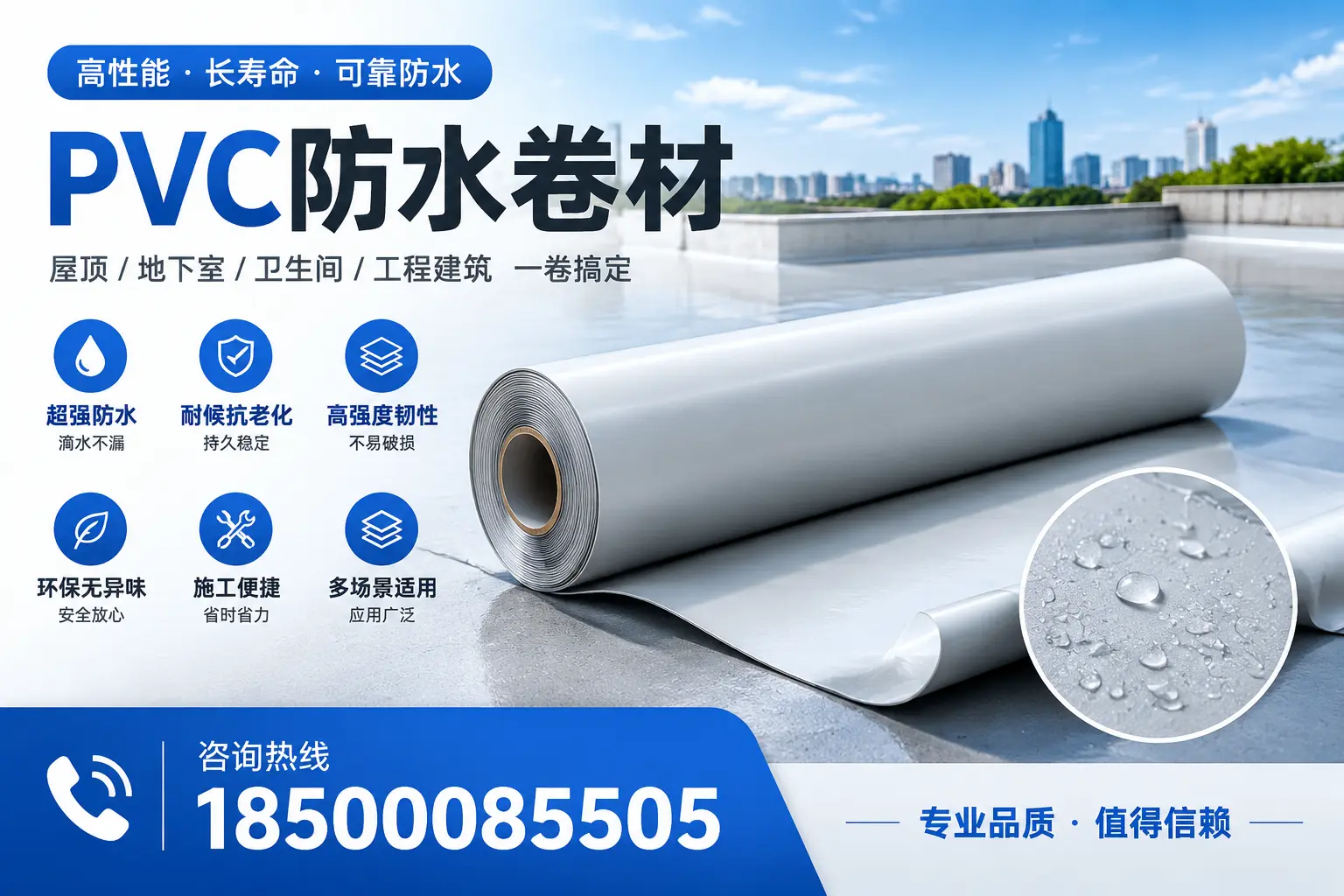 PVC防水卷材的防水效果评测,适合广州的科学依据